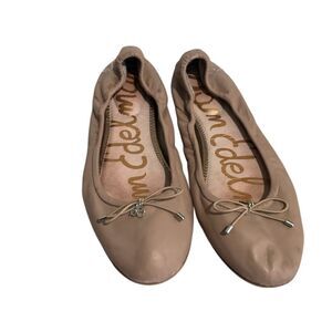 Sam Edelman Felicia Ballet Flat Womens 9 Nude Soft Leather Bow Detail